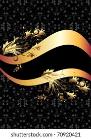 Background with golden ornament