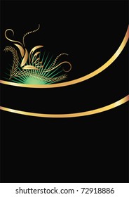 Background with golden ornament