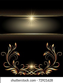 Background with golden ornament
