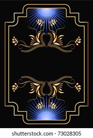 Background with golden ornament