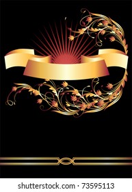 Background with golden ornament