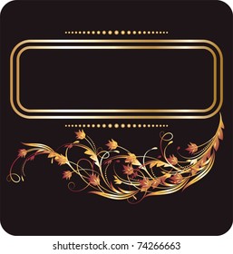 Background with golden ornament