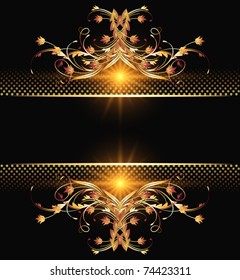 Background with golden ornament