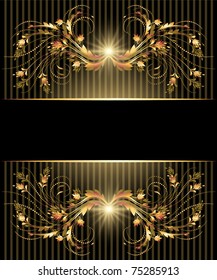 Background with golden ornament
