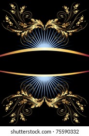 Background with golden ornament