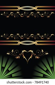 Background with golden ornament