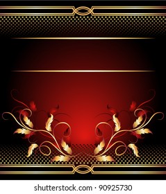 Background with golden ornament