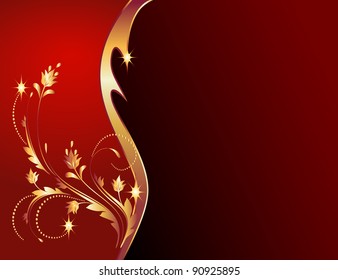 Background with golden ornament
