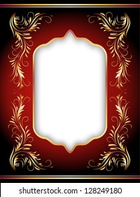 Background with golden ornament and elegant frame