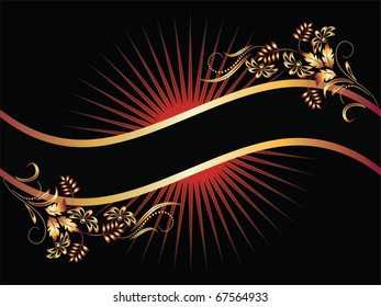 Background with golden ornament for various design artwork
