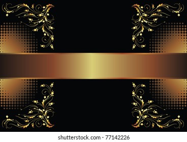 Background with golden ornament for various design artwork