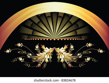 Background with golden ornament for various design artwork