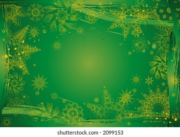 background of golden snowflakes