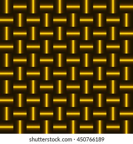 Background of golden squares. Chess order. Metal texture.