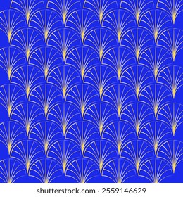 Background with golden threads on blew 