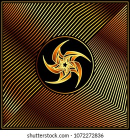 Background with golden trendy linear style texture for luxury. vector illustration.