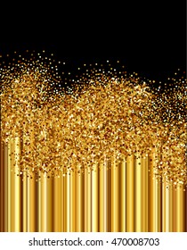 Background with golden vertical gradient  and chaotic circle sparkles