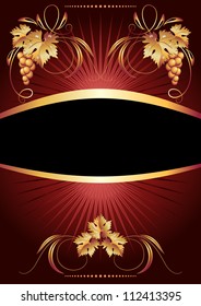 Background with golden vine ornament