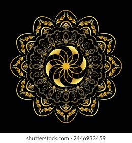 Background of golden-colored mandala abstract 