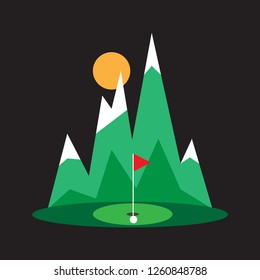 Background for golfers. Abstract illustration of a sport game of golf. Template for packages, badges, banners, posters, flyers, invitations, advertising, festive corporate events.