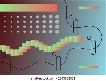 Background gradation shape with ornate aesthetic vector lines box and circle for poster and banner or advertising backdrop decoration