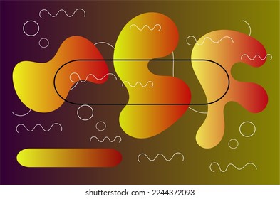 Background gradation shape with ornate aesthetic vector lines box and circle for poster and banner or advertising backdrop decoration