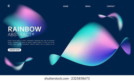 Diseño de página de aterrizaje de fluido abstracto de gradiente de fondo. Ilustración vectorial. Estilo futurista y dinámico.