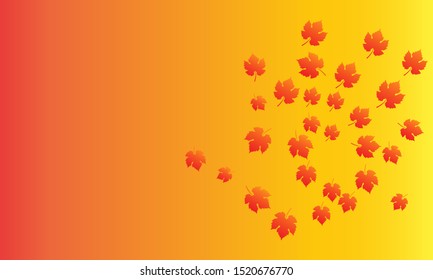 background gradient autumn with falling maple leaf vector illustration	