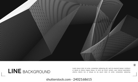 Diseño de fondo abstracto de cuadrado de línea blanca y negra. ilustración vectorial. plantilla de publicidad para sus ideas.