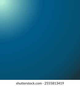 The background is a gradient of blue and green. The corners of the image are bright green, giving the impression of deep water with light shining down.