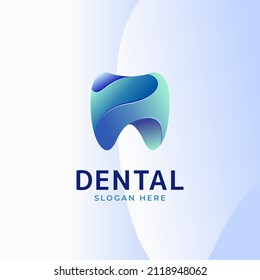 Background and gradient dental logo design illustration. Care, clean, healthy, children, protectio