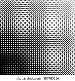 Background with gradient of monochrome circles grid