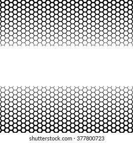 Background with gradient of monochrome hex grid