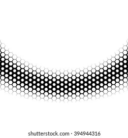 Background with gradient of monochrome hex grid