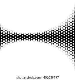 Background with gradient of monochrome hex grid