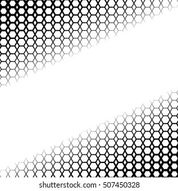 Background with gradient of monochrome hex grid