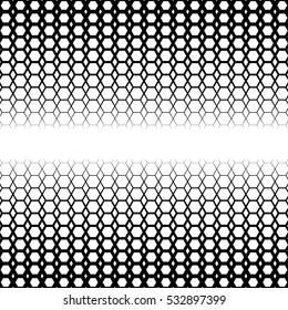 Background with gradient of monochrome hex grid.