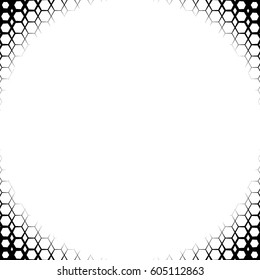 Background with gradient of monochrome hex grid