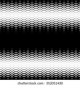 Background with gradient of monochrome wave lines