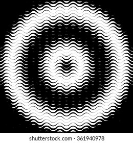 Background with gradient of monochrome wave lines