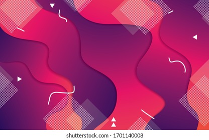 Hintergrundebene, rote und violette, flüssige Form mit weißen Punkten.