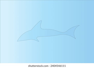 background gradient white to blue, shark in the ocean