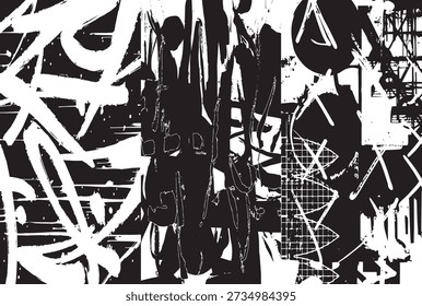 Background graffiti black pattern abstact.