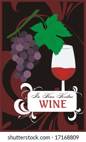 Background with grape and wine