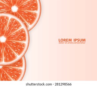 Background with grapefruit slices. High quality vector. EPS10 vector