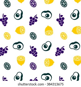 background grapes, avocado, lemon
