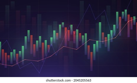 Antecedentes con un gráfico de la tasa de monedas que está creciendo, análisis de operaciones