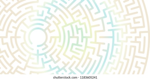 Background with graphic abstract geometry labyrinth pattern. Geometric background. Gradient maze circle. Gradient labyrinth. Maze symbol