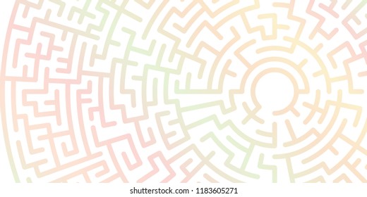 Background with graphic abstract geometry labyrinth pattern. Geometric background. Gradient maze circle. Gradient labyrinth. Maze symbol