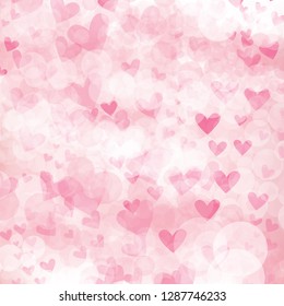 Background graphic bokeh abstract sweet color style white and pink vector love heart valentines day idea design